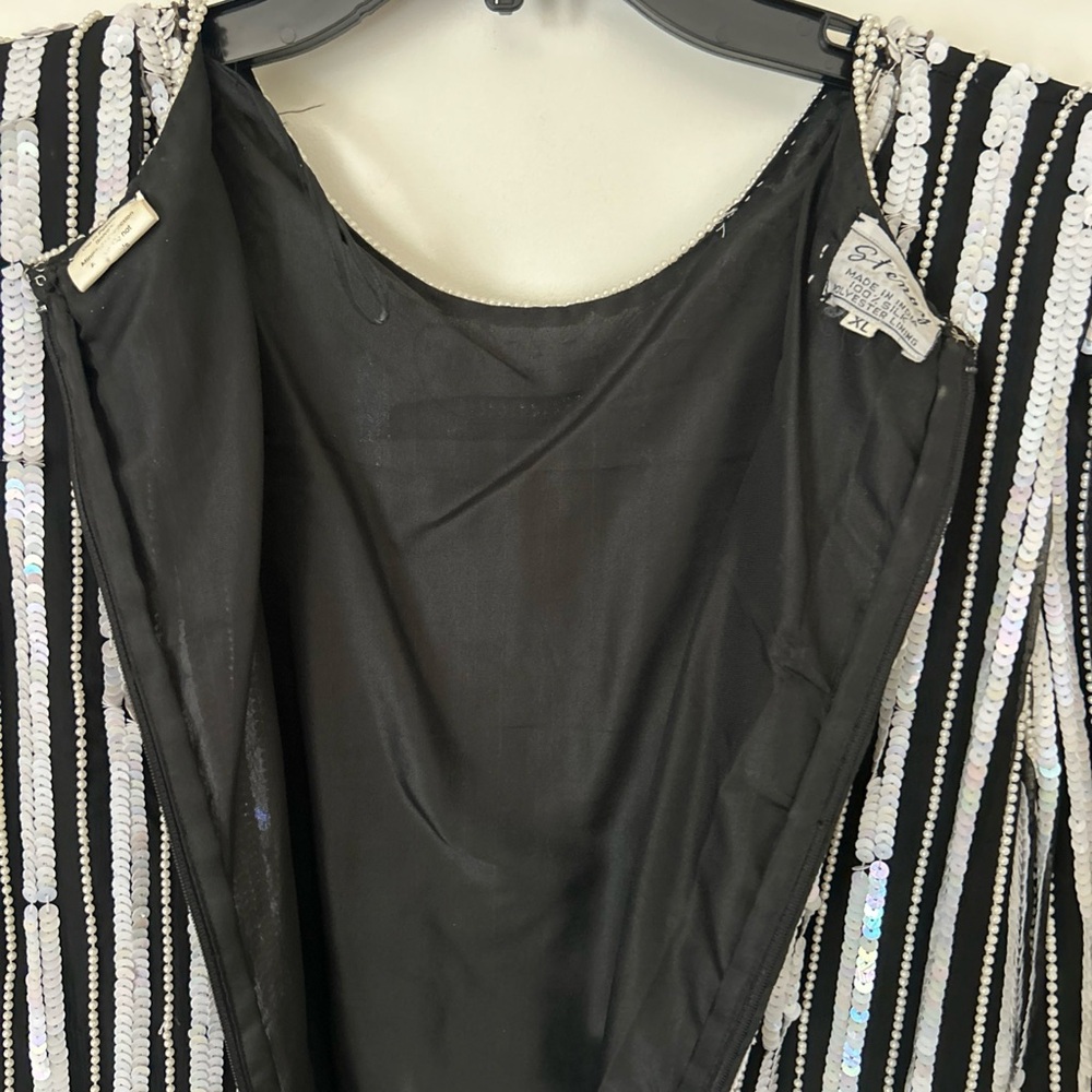 Stenay Vintage Sequin Top Sz XL 100% Silk Beaded Evening Luxury Glamour - Picture 8 of 12